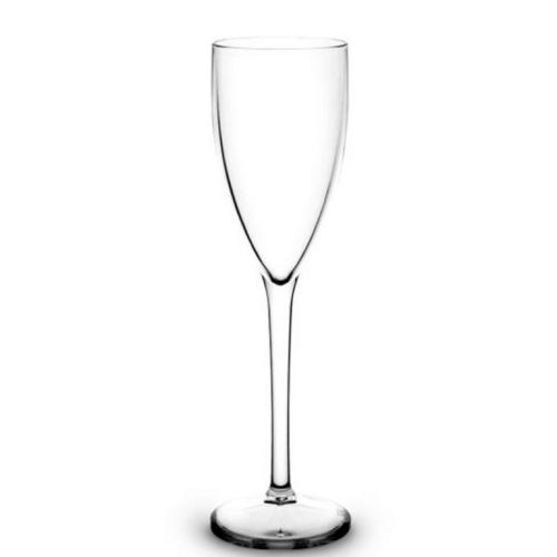 transparante Kunststof Champagneglas met een inhoud van 15 cl is geschikt voor zowel bedrukking als gravering